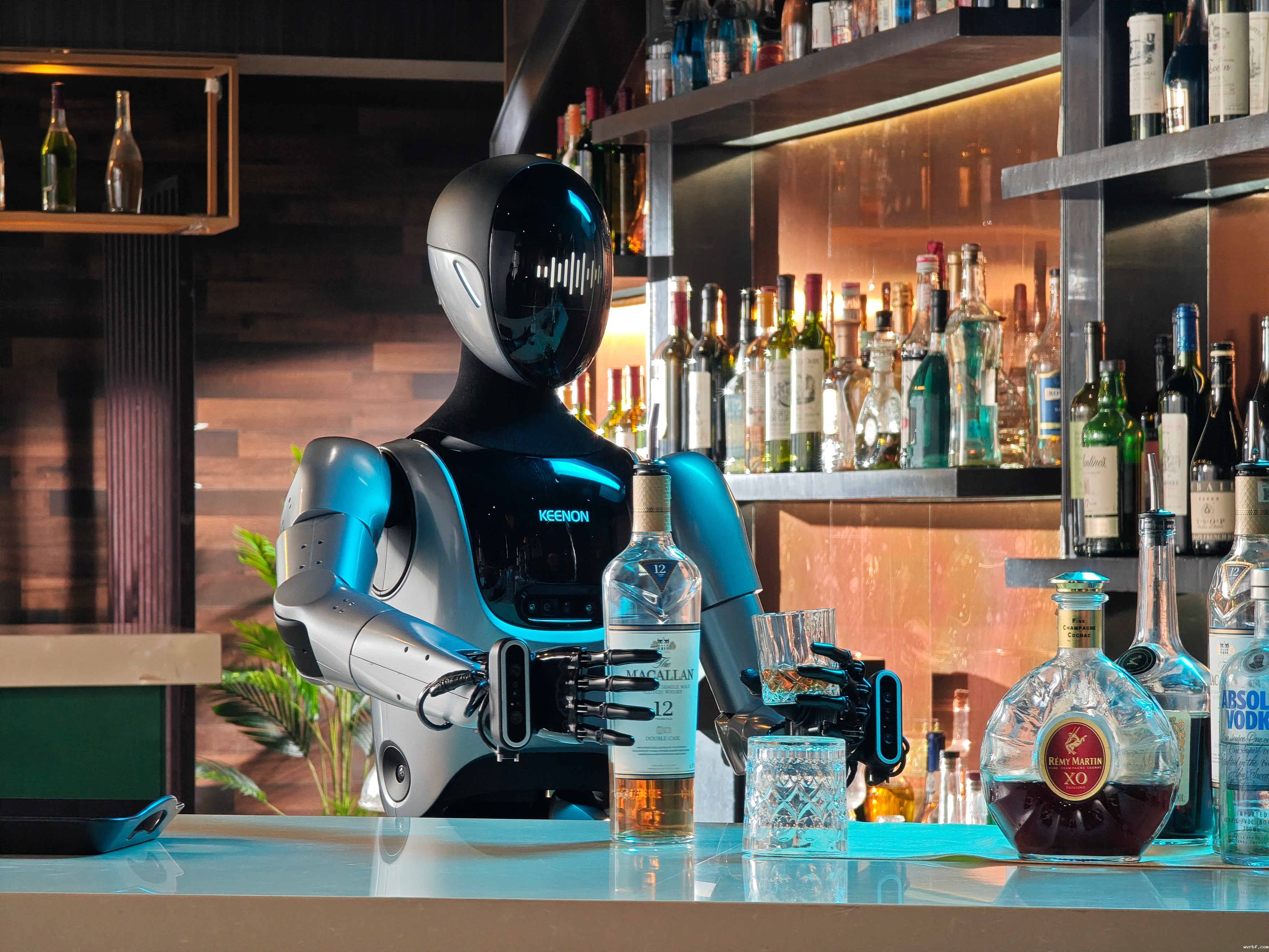 人形具身服务机器人XMAN-R1与专用型机器人进行岗位化协作